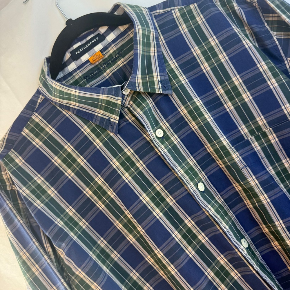 Tailor Vintage Performance XXL Plaid‎ Button Down Long Sleeve Shirt Mens